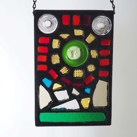Relief in glass and metal by Erik Höglund, Boda