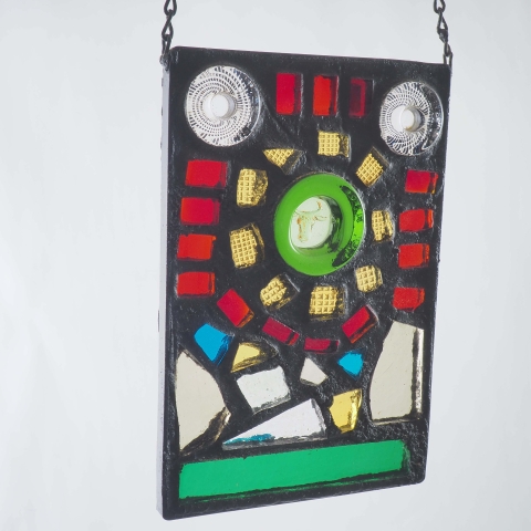 Relief in glass and metal by Erik Höglund, Boda