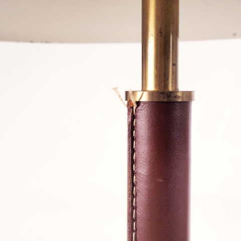 Table Lamp in brass and leather by Falkenberg Belysning, Sweden