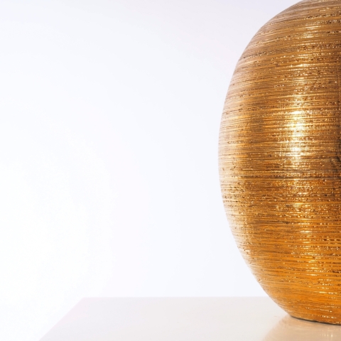 Golden lamp base by Bitossi