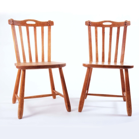 Two Swedish Sport Cabin Chairs in pine by David Rosén for NK, Sweden